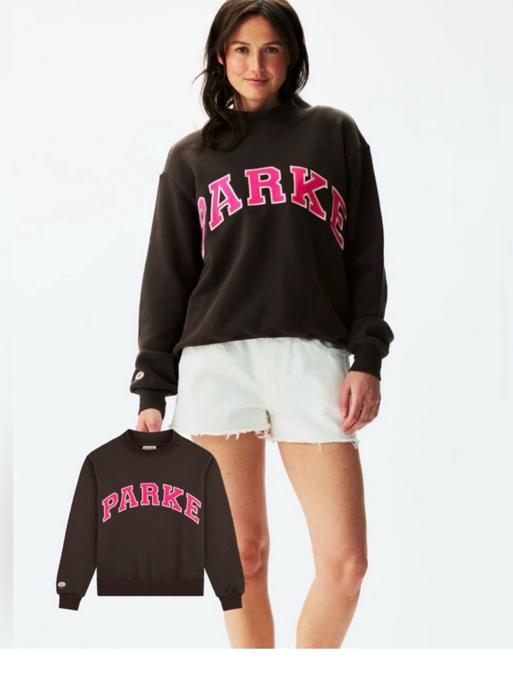 Parke x Dunkin Mockneck Brown with Pink L/XL